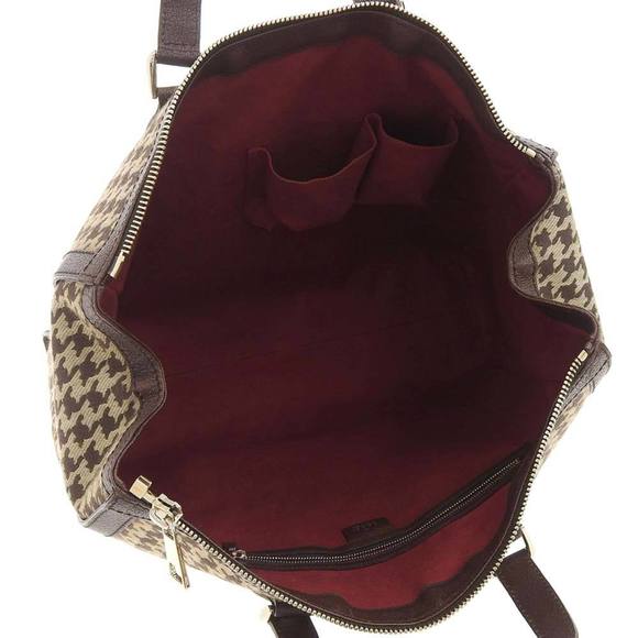 Gucci GUCCI Seventies Houndstooth Boston Bag Canvas x Leather Brown 271624 52... - Picture 3 of 8